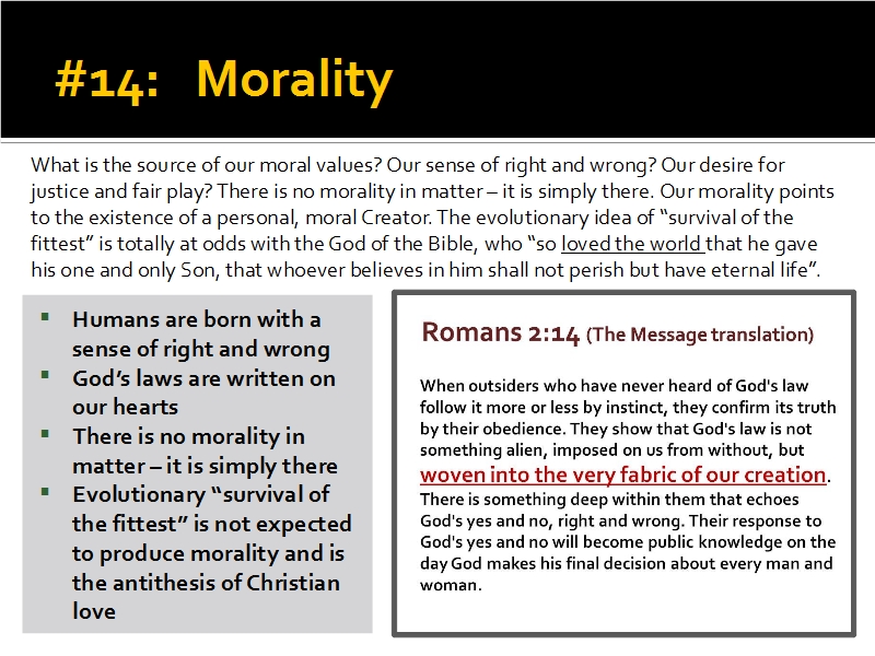 Evidence #14 - Morality