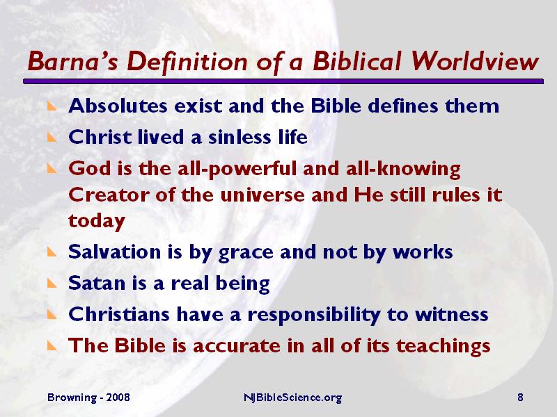 Barna s Definition Of A Biblical Worldview